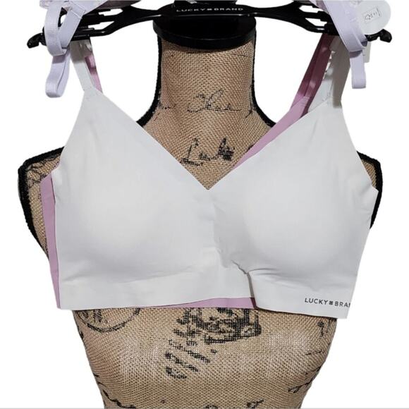 Lucky brand 3Pk Floral Laser Cut active Sports Lounge Bras Bralettes XL Med new - Picture 4 of 7